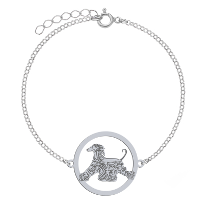 Silver Afghan Hound bracelet, FREE ENGRAVING - MEJK Jewellery