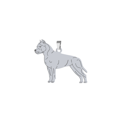 Zawieszka z psem grawerem American Staffordshire Terrier - Amstaff srebro - MEJK Jewellery