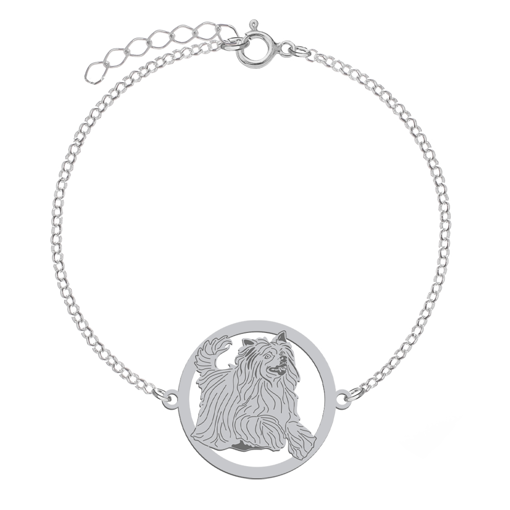 Silver Chinese Crested Powderpuff bracelet, FREE ENGRAVING - MEJK Jewellery