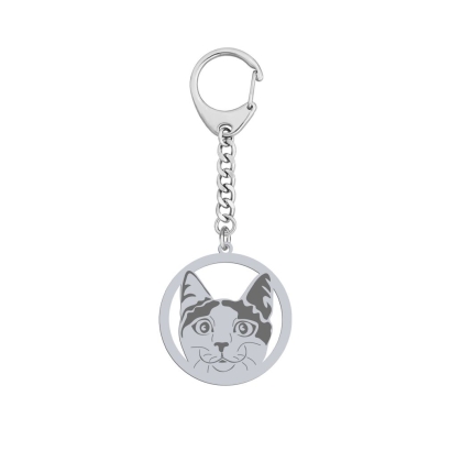 Srebrny brelok Kot Japoński Bobtail GRAWER GRATIS - MEJK Jewellery