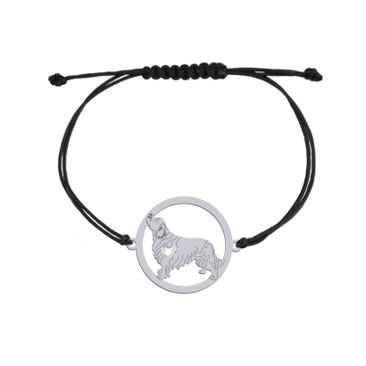 Silver Clumber Spaniel string bracelet, FREE ENGRAVING - MEJK Jewellery