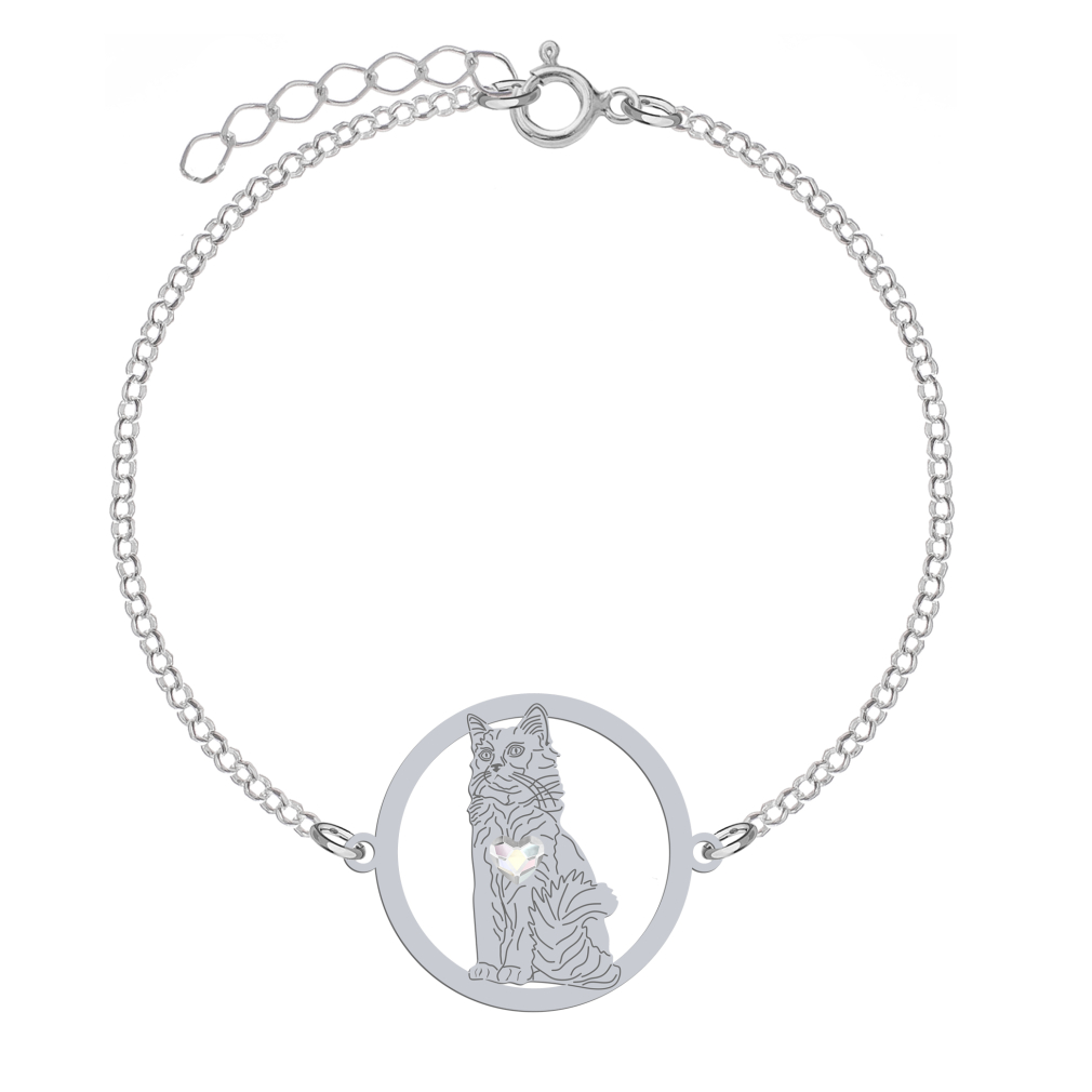 Silver Aphrodite Cat bracelet, FREE ENGRAVING - MEJK Jewellery
