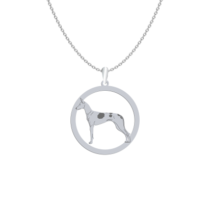Silver  Ibizan Hound engraved necklace - MEJK Jewellery