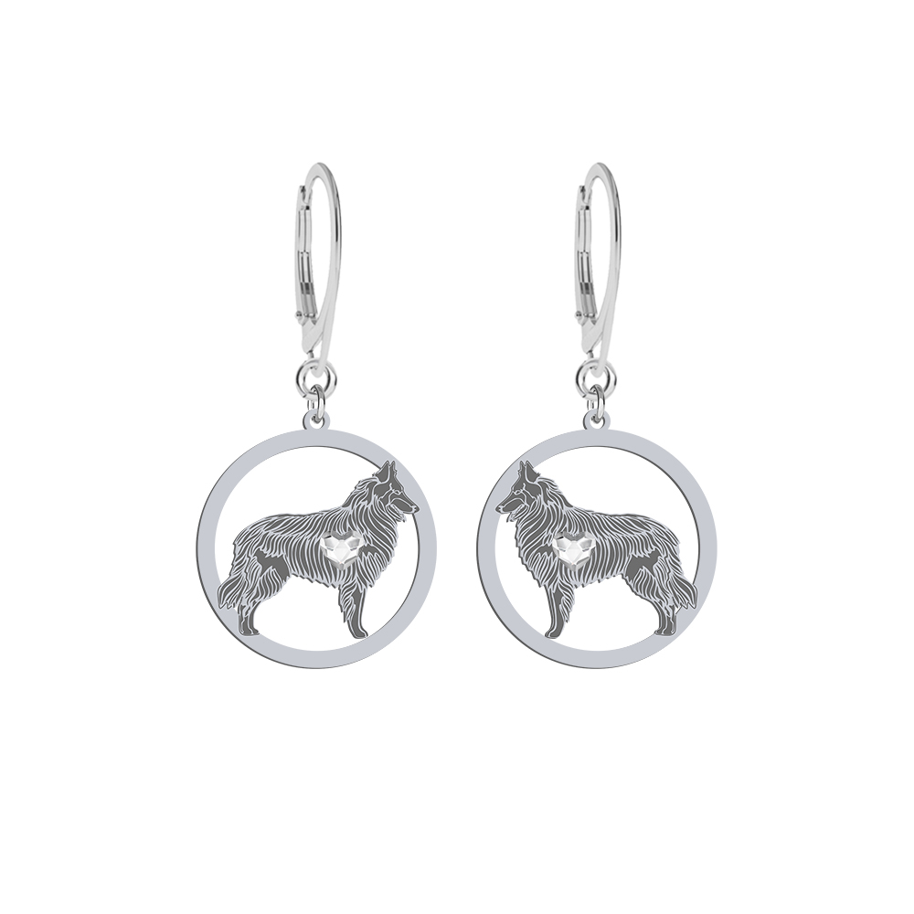 Silver Belgian Shepherd earrings, FREE ENGRAVING - MEJK Jewellery