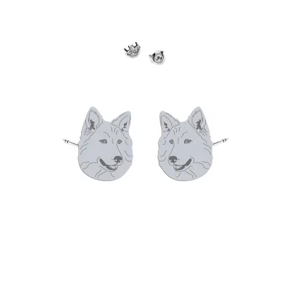Silver White Swiss Shepherd earrings - MEJK Jewellery