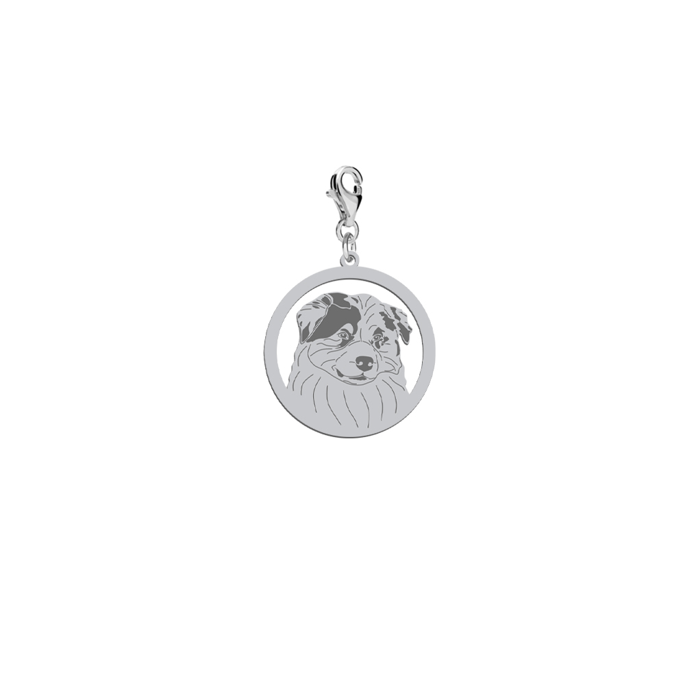 Silver Australian Shepherd charms, FREE ENGRAVING - MEJK Jewellery