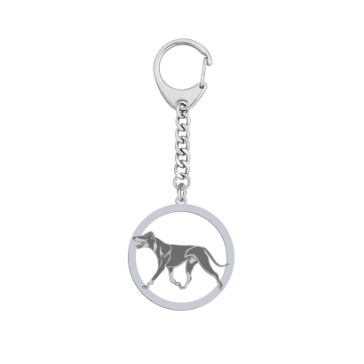 Silver Manchester terrier engraved keyring - MEJK Jewellery