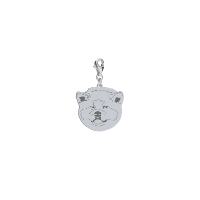 Silver Japanese Akita engraved charms - MEJK Jewellery