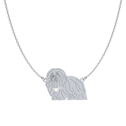 Silver Coton de Tulear necklace, FREE ENGRAVING - MEJK Jewellery