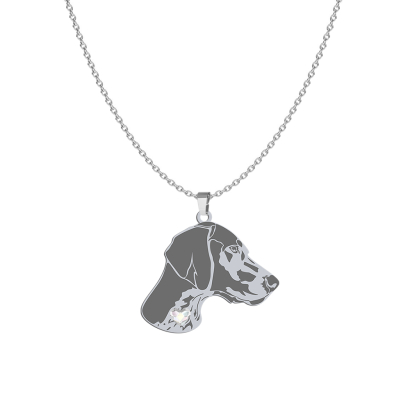 Naszyjnik z psem sercem Wyżeł Niemiecki Krótkowłosy srebro GRAWER GRATIS - MEJK Jewellery