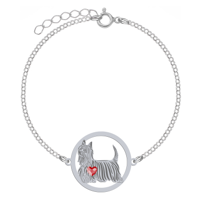 Silver Australian Silky Terrier engraved bracelet - MEJK Jewellery