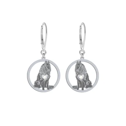 Silver Belgian Shepherd earrings, FREE ENGRAVING - MEJK Jewellery