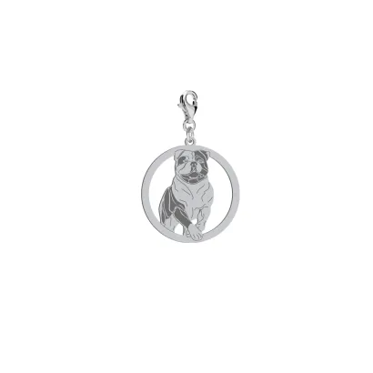 Silver American Bulldog engraved charms - MEJK Jewellery