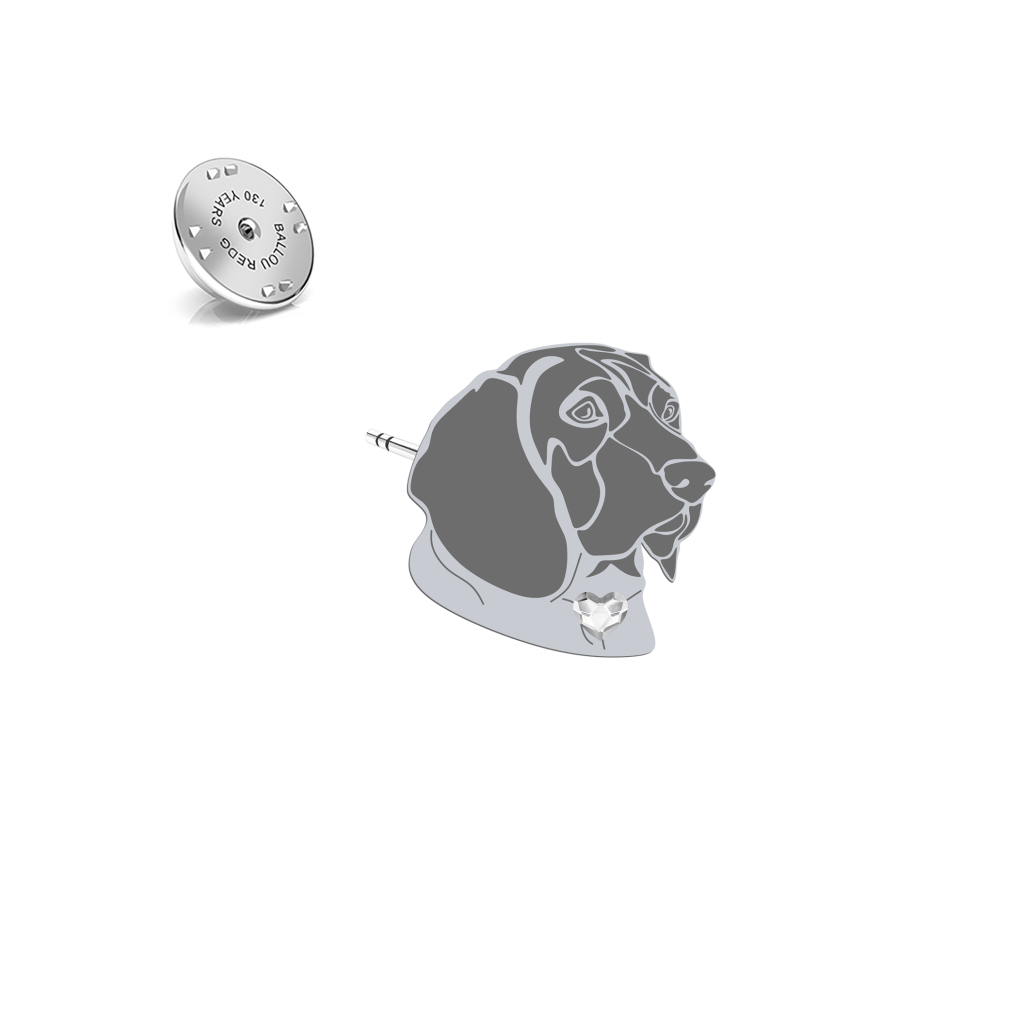 Silver Bavarian Mountain Hound pin - MEJK Jewellery