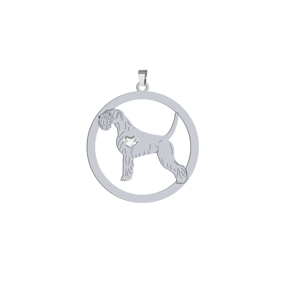 Silver Schnauzer pendant with a heart, FREE ENGRAVING - MEJK Jewellery