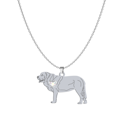 Naszyjnik z psem Mastifem Hiszpańskim srebro GRAWER GRATIS - MEJK Jewellery
