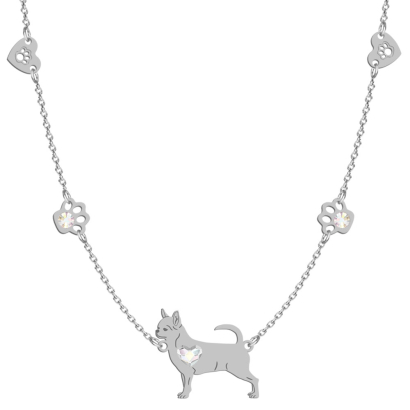 Naszyjnik z psem Chihuahua Krótkowłosa srebro GRAWER GRATIS - MEJK Jewellery