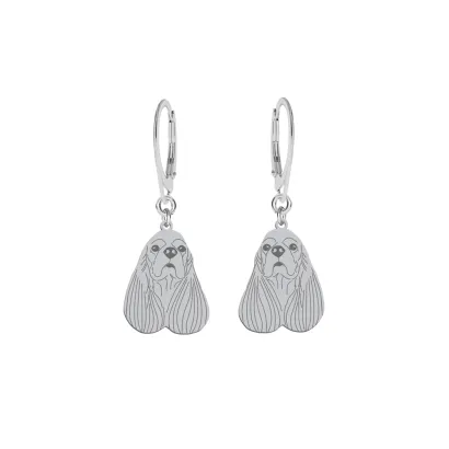 Silver American Cocker Spaniel earrings, FREE ENGRAVING - MEJK Jewellery