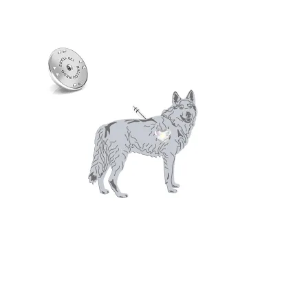 Silver Czechoslovakian Wolfdog  jewellery pin - MEJK Jewellery