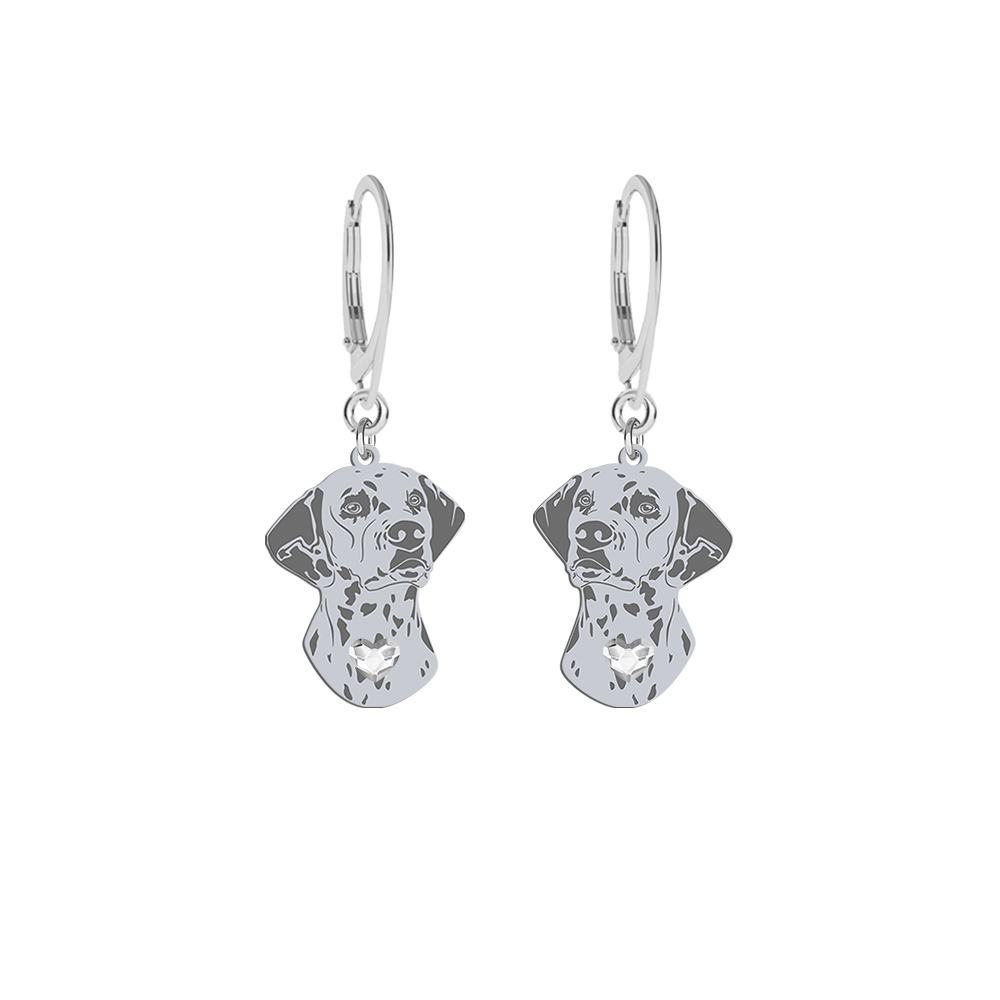 Silver Dalmatian earrings, FREE ENGRAVING - MEJK Jewellery