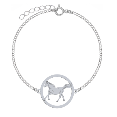 Silver Arabian Horse bracelet, FREE ENGRAVING - MEJK Jewellery