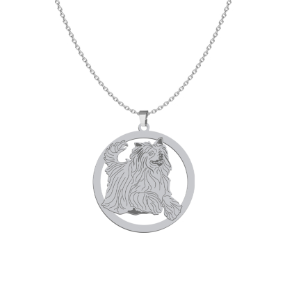 Silver Chinese Crested Powderpuff engraved necklace - MEJK Jewellery