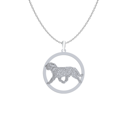 Silver Spanish Water Dog engraved necklace - MEJK Jewellery