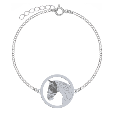Silver American Paint Horse bracelet, FREE ENGRAVING - MEJK Jewellery