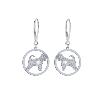 Silver Irish Soft-coated Wheaten Terrier earrings, FREE ENGRAVING - MEJK Jewellery