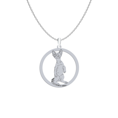 Silver Siamese cat necklace, FREE ENGRAVING - MEJK Jewellery