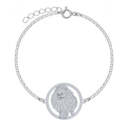 Silver Pomeranian engraved bracelet - MEJK Jewellery