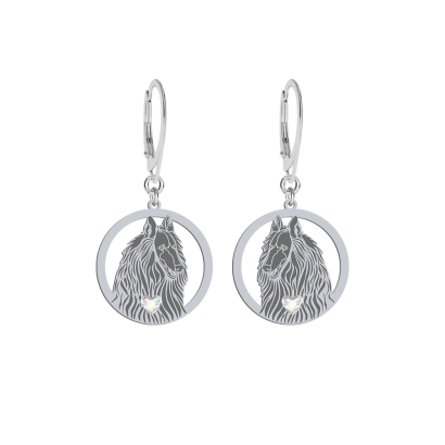 Silver Groenendael earrings with a heart, FREE ENGRAVING - MEJK Jewellery
