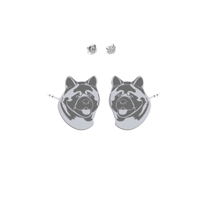 Silver American Akita earrings - MEJK Jewellery