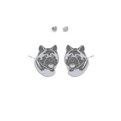 Kolczyki z psem Akita Amerykańska srebro - MEJK Jewellery