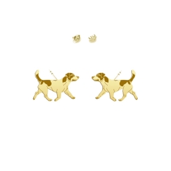 Pozłacane kolczyki wkrętki Jack Russell Terrier Krótkowłosy - MEJK Jewellery