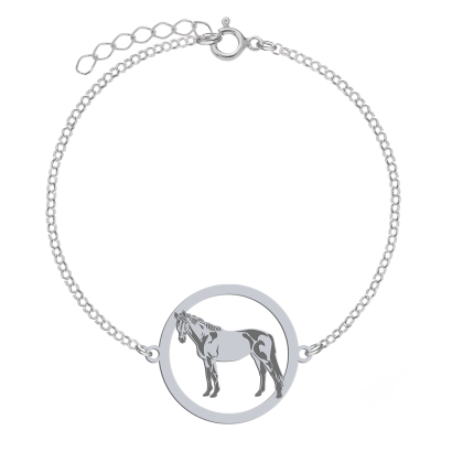 Silver Trakehner Horse bracelet, FREE ENGRAVING - MEJK Jewellery