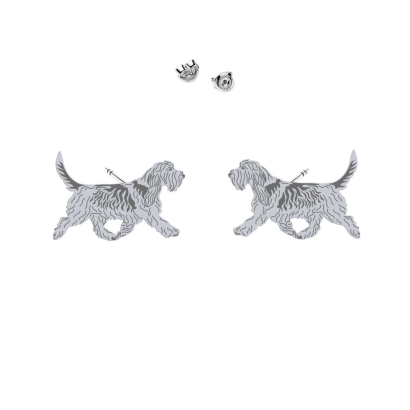 Grand Basset Griffon Vendéen kolczyki wkrętki srebro 925 - MEJK Jewellery