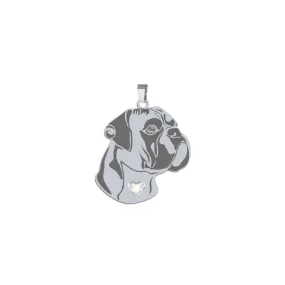 Silver German Boxer pendant, FREE ENGRAVING - MEJK Jewellery