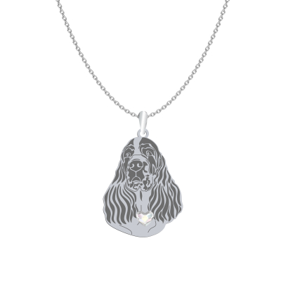 Silver English Springer Spaniel necklace, FREE ENGRAVING - MEJK Jewellery