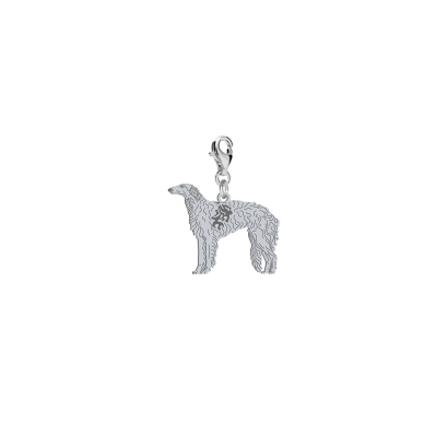 Silver Borzoj charms, FREE ENGRAVING - MEJK Jewellery