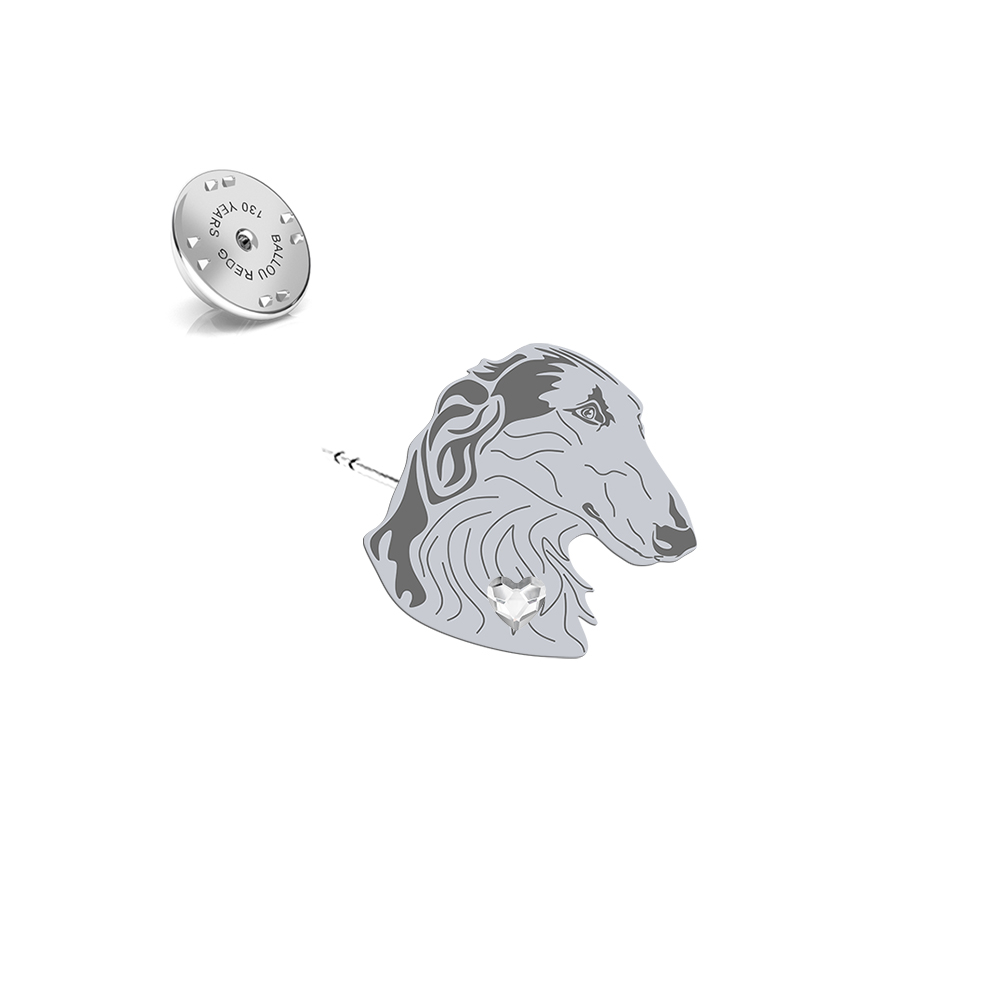 Silver Borzoj pin - MEJK Jewellery