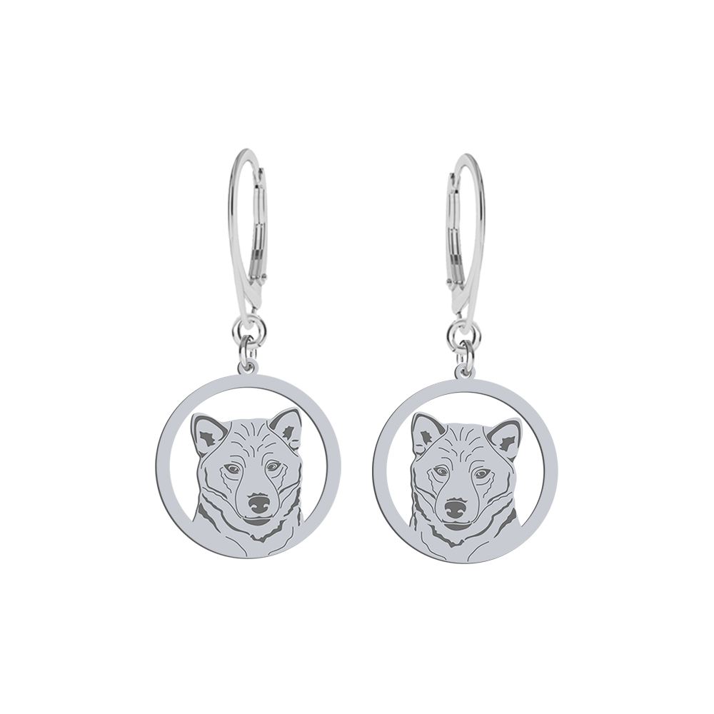 Silver Shiba-inu earrings, FREE ENGRAVING - MEJK Jewellery