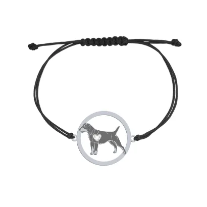 Silver Deutscher Jagdterrier string bracelet, FREE ENGRAVING - MEJK Jewellery