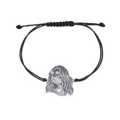 Bransoletka King Charles Spaniel 925 srebro sznurek GRAWER GRATIS - MEJK Jewellery