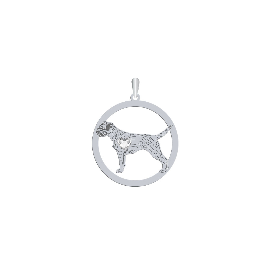 Silver Border Terrier engraved pendant- MEJK Jewellery