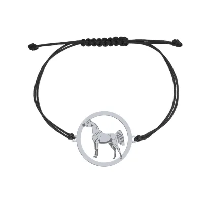 Silver Arabian Horse string bracelet, FREE ENGRAVING - MEJK Jewellery
