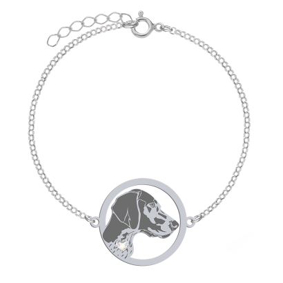 Silver German Shorthaired Pointer engraved bracelet - MEJK Jewellery