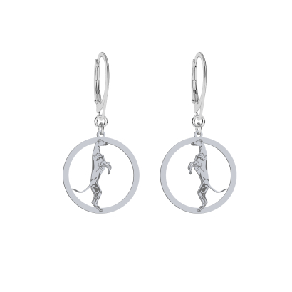 Silver Greyhound engraved earrings - MEJK Jewellery