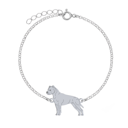 Bransoletka Amstaff American Staffordshire Terrier srebro GRAWER GRATIS - MEJK Jewellery