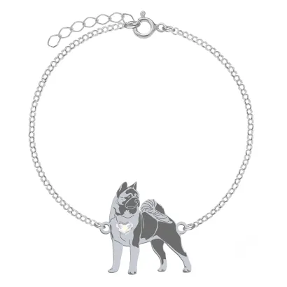 Silver American Akita engraved bracelet - MEJK Jewellery